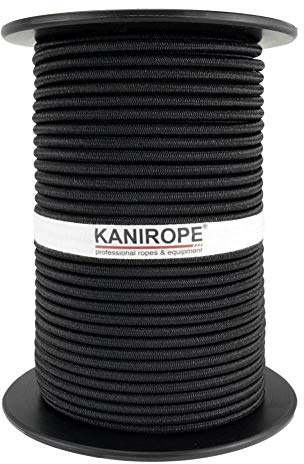 Kanirope® Gummiseil MONOSPAN PE 8mm 100m Schwarz Expanderseil Spann Seil Spanner Spannseil Plane