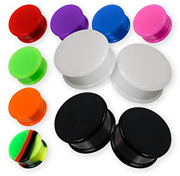 Fly Style Premium Silikon Flesh Tunnel (1 Paar) - Ohr Plug in 12 Farben - 4 bis 30 mm - Hypoallergener Piercing Schmuck