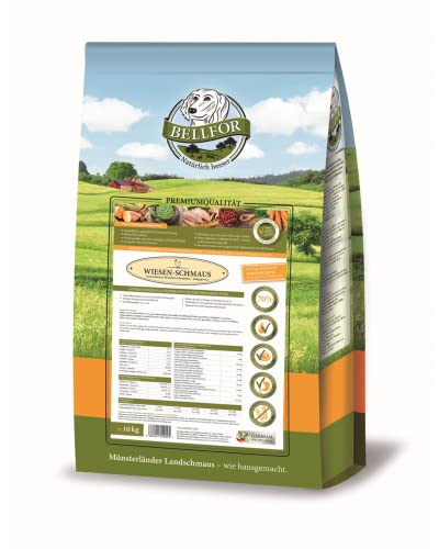 Bellfor Wiesen-Schmaus Hochwertiges Kaltgepresstes Trockenfutter für Hunde mit Huhn Getreidefrei Proteinquelle mit Sehr Geringem Allergiepotenzial (10 kg)