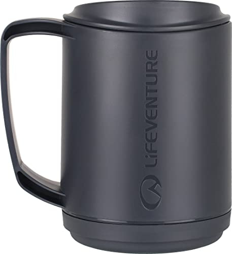Lifeventure Ellipse Reusable Insulated Double Wall Mug for Camping, Travel & Outdoor - Graphite