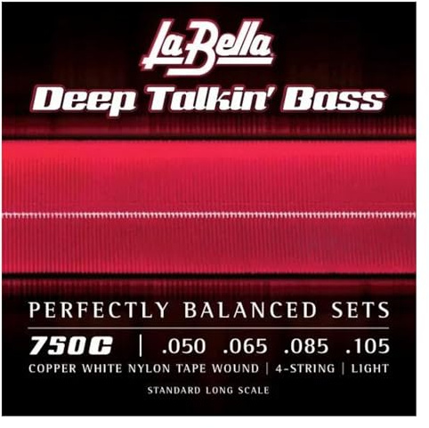 La Bella Strings »DEEP TALKIN' BASS - 750C WHITE NYLON - E-BASS« Saiten für E-Bass - Copper White Nylon Tape Wound - Light: 050-105
