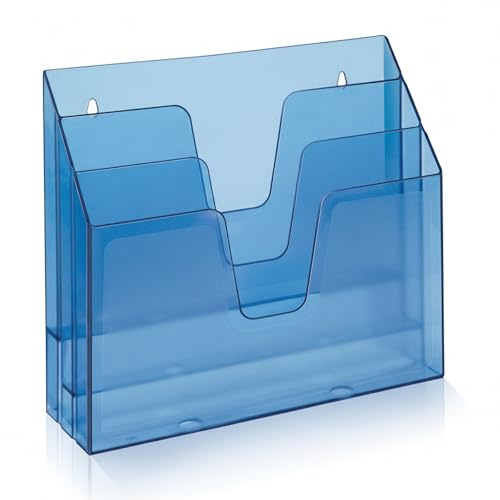 Acrimet Unterlagenhalter Dreifach Horizontalen (Transparente blau Farbe)