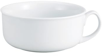 HIC Kitchen Cereal Mug Bowl, 28-Ounces, Fine White Porcelain