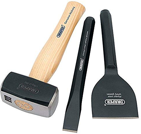 Draper 3 Piece Builders Tools Kit | Club Hammer, Chisel and Bolster | Builders Hand Tools | 26120