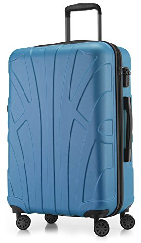 SUITLINE - Hartschalen-Koffer Koffer Trolley Rollkoffer Reisekoffer mit Erweiterung, TSA, 66 cm, 53 Liter, Cyanblau | ABS-Hartschale · TSA-Zahlenschloss · Erweiterbar · 4 Rollen · Austauschbare Ersatzteile · Aufgabegepäck · Urlaub · 1-2 Wochen