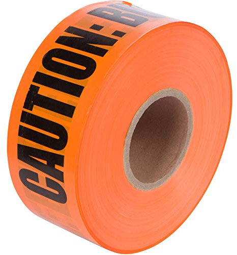 Morris Products Underground Electrical Caution Tape – 3-inch Width - Detectable from 12-18 Inch Depths – Orange, Black – Printed with Caution Buried Fiber Optic Line Below – 1,000 ft. Length