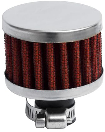 Simoni Racing FSR/1X Universal Mini Sport Air Filter, Conical, Chrome, 12 mm Inlet, Vent Filter