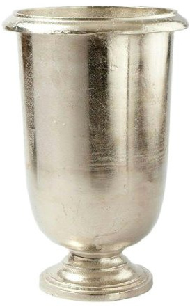 Florissima Alu Pokal Vase Gefäß H43D30cm - Antikstil - Farbe: Silber