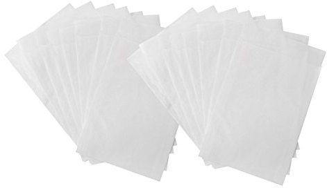 Kleine Pergamintüten, 50 Stück: Papiertüten Weiß, Tüten Papier, Geschenktüte Blumensamen, Süßigkeiten & Give-Aways, Papierbeutel Leicht Transparent, Samentütchen, Papiertütchen Flach, 10,5 x 15 cm