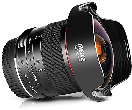 Meike Optics MK 8 mm F3.5 Objetivo Ojo de Pez de Ultra Gran Angular para Canon EF, Negro