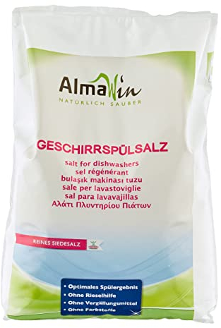 AlmaWin® Spülmaschinen Salz [2kg] zum Schutz vor Kalkablagerungen & Wasserflecken - Geschirrspüler Salz für optimale Spülergebnisse - Regeneriersalz, Spezialsalz - 100% Natürlich, Bio & VEGAN