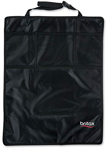 Britax Kick Mat Seat Protectors, 2-Pack | Water-Resistant + Machine Washable + Pocket Storage Organizer , Black