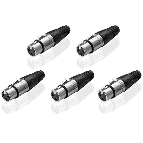 SIENOC 5 Stück 3-polige XLR-Buchse Adapter Audio Mikrofon