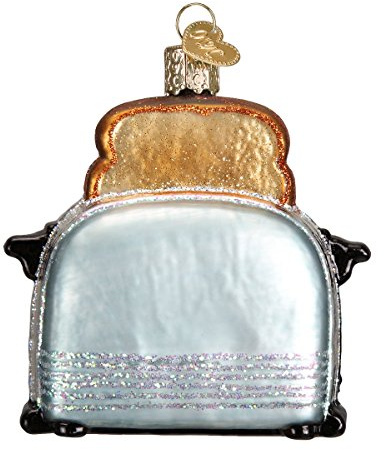 Old World Christmas Retro Toaster Glass Blown Ornament for Christmas Tree, Handcrafted Holiday Decoration, Kitchen Collection
