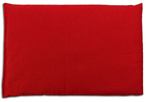Coussin aux grains d'épeautre biologique - 30x20cm - rouge - Coton Bio - Bouillotte sèches, Coussin thermique aux graines - Compresse froide