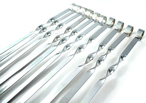 D.I.L 10 x BBQ Grilling Kabob Skewers. 59cm length 1cm width 1.5mm thick. For all your barbecue needs D.I.L