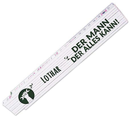Zollstock mit Namen Lothar und schönem Motiv - Der Mann der alles kann - für Männer | Metermaß | Glieder-Maßstab mit Namen bedruckt | Viele Namen zur Auswahl