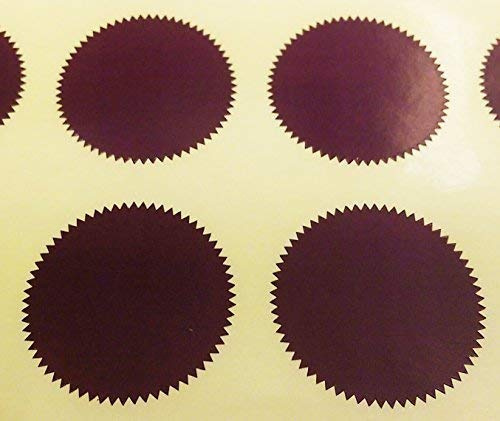 Pack of 500-41mm Starburst Notary/Legal/Certificate Seals - Colour Code Stickers/Sticky Labels - Choose Your Colour/s (Dark Purple)
