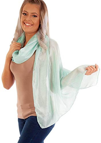 DOLCE ABBRACCIO PPIMA DONNA Damen Schal & Stola Seidenoptik 190 × 85 cm | Edle Seidenoptik mit feiner Leinenstruktur | weich fließendes Material | Eleganter Schal & festliche Stola | 100% Polyester