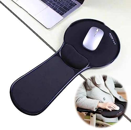 LL-COEUR Support de Bras Réglable Repose Poignet Ergonomique Extension Bureau Plateau Ordinateur Accoudoir Tapis de Souris pour Table et Chaise (Noir)