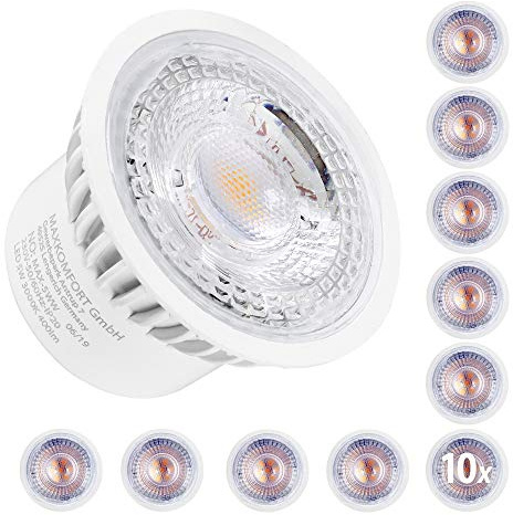Maxkomfort 10x LED Modul MAX 230V 5W flach| für Einbaustrahler GU10/MR16 Ersatz | warmweiß, Ø 50mm, Einbauramen Leuchtmittel Direktanschluss 230V