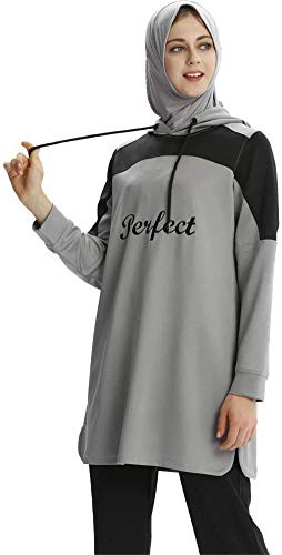 nadamuSun Muslim Trainingsanzug Islamischer Trainingsanzug Muslimah Sweatshirt Outdoor Sportanzug Jumper Hoodie Sportswear
