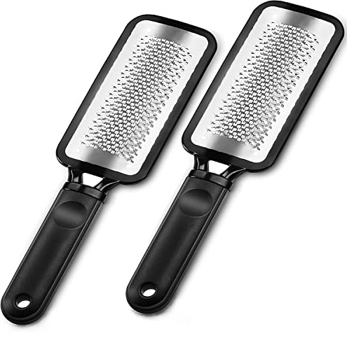 Foot Rasp Foot File, 2 Pcs Stainless Steel Pedicure Callus Remover for Feet, Professional Foot Care Tools for Pedicure to Removes Hard Skin Corns for Dry and Wet Feet