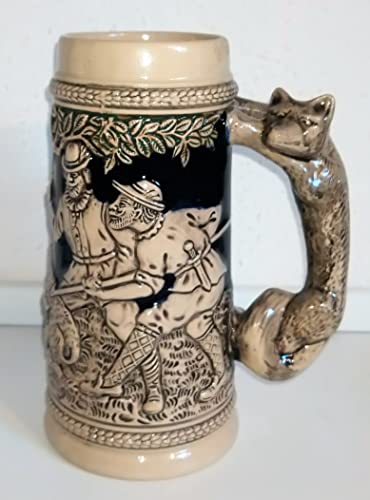 Sammelkrug / Bierkrug mit Fuchshenkel / Steinkrug Jagd / 0,5 Liter / Gerzit