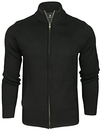 Xact Mens Cotton Rich Full Zip Cardigan Jumper (Black) M