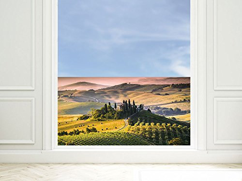 Sichtschutzfolie Toskana Weinberge, Bedruckte Fensterfolie, Glasdekorfolie als Sichtschutz, 110x57cm