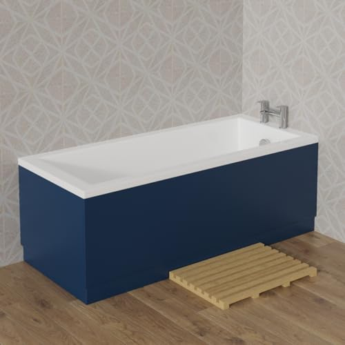 Aquariss 1700mm Front Straight Wood Bath Panel Matte Blue | 18mm MDF Painting, Adjustable Height for Bathroom Soaking Tub