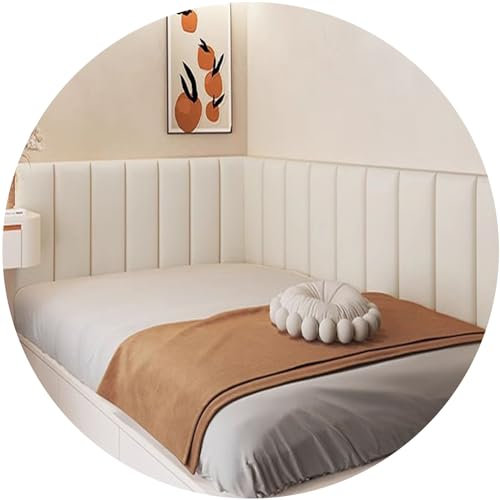 SXEVZOO Gepolstert Wandpaneel - 6/7/8pcs Selbstklebend Kopfteil - 3D Anti-Kollision Soft Cushion Tapete - 3,2cm Dick PU-Leder Tapete Soft Kissen (Color : White, Size : 150x50cm)
