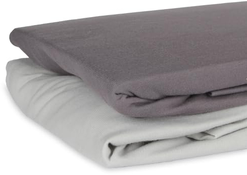 Schlummersack Spannbettlaken 60x120 cm - 70x140-2er-Pack grau/dunkelgrau, 100% Baumwolle, Oeko-Tex, Bettlaken für Baby und Kinderbett
