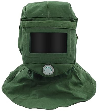 Natudeco Sand Blasting Hood Cap Protective Sandblasting Helmet Vent Windproof Neck Protector for Polishing Sandblasting Painting Powder Coating