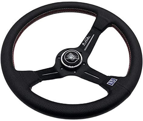 GFDSGRE Steering Wheel 35. 0mm Universelle Klassische Drift-Racing-Lenkrad-Mikrofaser-Lederrallye-Lenkrad mit Sportlenkrad