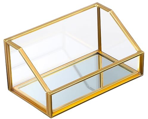 PLAFOPE Visitenkartenständer Aus Glas Mit Großer Kapazität Eleganter Kartenhalter Für Büro Ausstellungen Visitenkarten Multifunktional Für Rechnungen Und Kleine Gegenstände