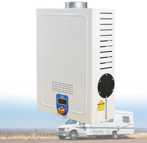 VNATWGOO Chauffe-Eau Instantané sans RéServoir, Chauffe-Eau Instantané, avec Affichage LED Et Bouton, Chauffe-Eau Diesel, pour Cuisine Et Salle De Bain De Camping-Car