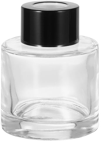 sourcing map Botella difusora de vidrio vacía de 50 ml, 2.6 x 2 pulgadas, recargable, accesorios de fragancia, recipiente de aromaterapia para difusor de varillas de repuesto, bricolaje, hogar, baño,
