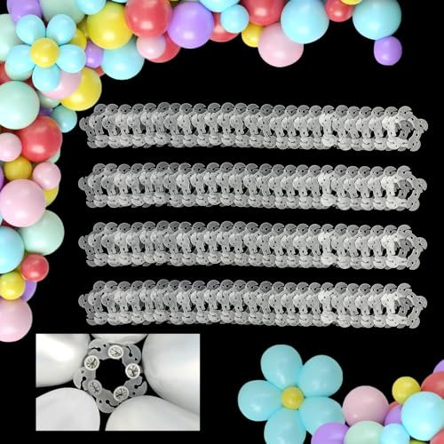 100 Pièces Supports de Ballons en Forme de Fleur, Attache Ballon pour Arche en Plastique, Clips pour Arche de Ballons, Clips de Ballon Connecteurs pour Mariage Décorations Fête D'anniversaire