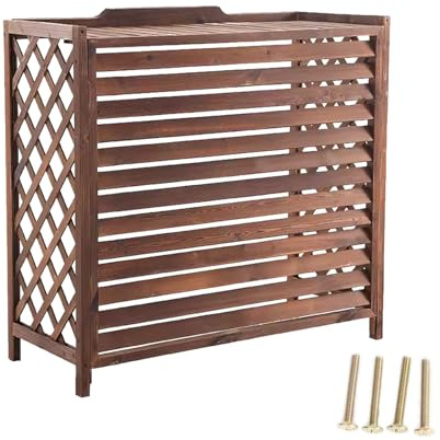MDXVRKYBC Cache Climatiseur Exterieur Bois Massif Cache Clim Exterieur Couvre-Tablette De Radiateur pour L'extérieur pour Cacher Le Climatiseur, 4 Tailles(S)