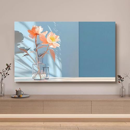 LONEU 42-85in TV Computer Screen Cover Indoor Colorful Dust-Proof TV Protective Cover, 360° All Inclusive TV Decorative Cover Protection for Desktop/Curved Surfaces(Color:color8,Size:80-85in)