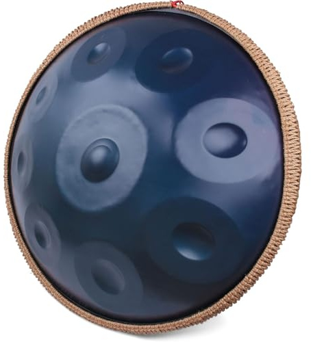 Handpan Drum 440HZ, Harmonic Handpan Drum in D-Moll 9 Töne 22 Zoll Hand Pan, Wunderschone Melodie, FüR Klangheilung, dass der perfekte Ton an Ihre Hände geliefert wird (Blau, 9-Ton)