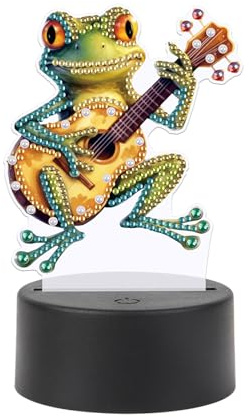 JISHSHAY Grenouille Diamond Painting Lampe LED Diamant Painting Lampe Chevet Peinture Diamant Veilleuse Bricolage Lumière Broderie LED Puzzle Adulte Veilleuse de Nuit Point de Croix Night Light