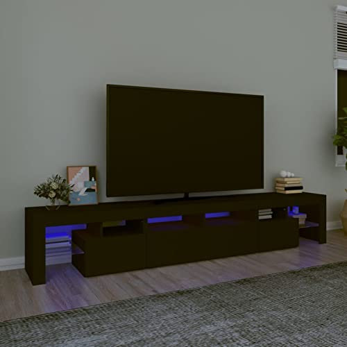 Capwee Mobile Porta TV con LED 230 cm per Soggiorno o Salotto - Nero