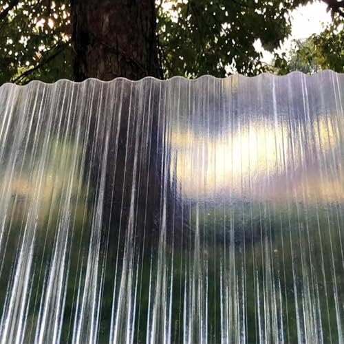 Polycarbonat Wellplatten,Transparent Kurzrollen,UV-Beständige Dachplatten,Tageslichtplatten,Dachblech für Gerätehaus,Wetterfest Dachpfannen,zum Ersatz von Gewächshäusern (0.9x1.6m/35x63in,3 Pcs)