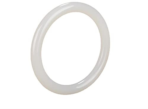 Natürliches weißes Jade-Armband für Damen, echte chinesische Jade, Stein-Accessoires, Schmuck, modische Frau, edler Schmuck, Armreifen (Gem Color: 56 mm)