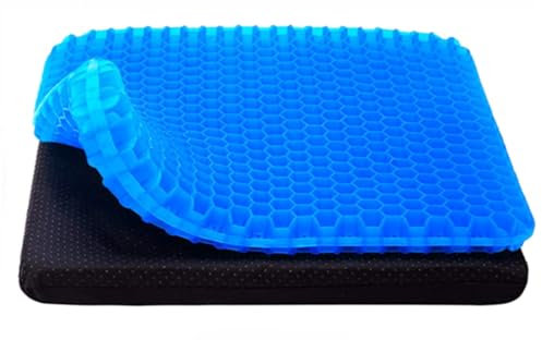 hzbaiyi Gel Seat Cushion, Honeycomb Thick Gel Cushion Pressure Cushions for Bottoms Soft Sitter Cushion Relieving Back Coccyx Pressure Seat Cushions for Car Office Home Wheelchair Chair Kit(42x36cm)