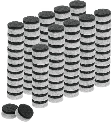 sourcing map 100 Pcs Felt & EVA Furniture Pads, 3/8 (10mm) Round Furniture Feet Wood Floor Protectors Self Adhesive for Protecting Hardwood Floors, Table Legs and Chair Legs, Gray+Black