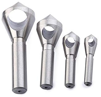 IHVBRHHM Broca avellanadora de Cobalto, Broca avellanadora con Orificio, Juego de 4 Brocas para desbarbar y chaflanar, Brocas para Madera, Metal y plástico, 2-5 mm, 5-10 mm, 10-15 mm, 15-20 mm