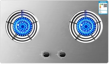 Cuisinière À Gaz 2 Brûleurs,support À Casseroles En Acier Moulé En Acier Inoxydable De 4,2 KW,cuisinière À Gaz À Double Usage Intégrée Sur Table, Convertible GN/GPL,avec Protection Contre L'extinction